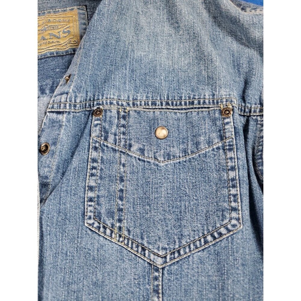 Vintage Liz Claiborne Denim Jean Shirt Pearl Buttons Jacket Size Medium - Picture 13 of 16